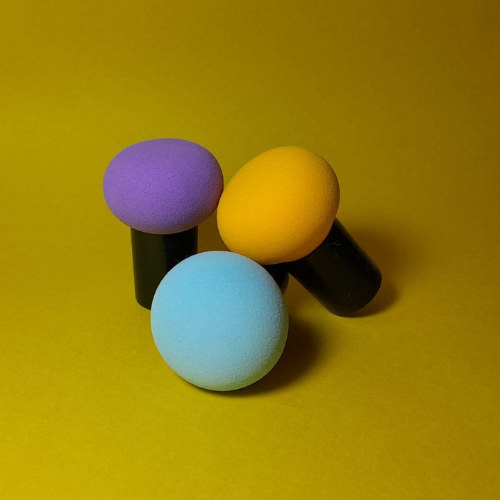 Mushroom Makeup Sponge Puff 3 Pcs – Multicolor - Image 2