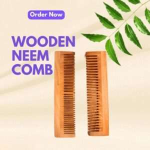 Organic Neem Wooden Comb (Pack of 2) – Anti Hair Fall & Anti Dandruff