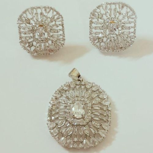 White American Diamond Jewellery Set