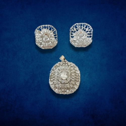 White American Diamond Jewellery Set