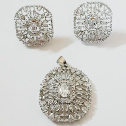 White American Diamond Jewellery Set