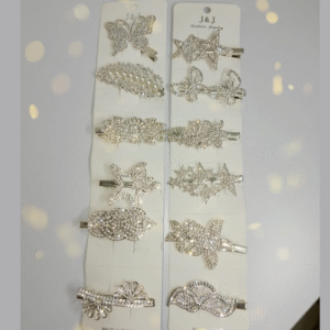 J&L Women’s Rhinestone Hair Clip Set