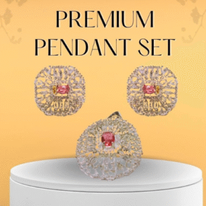 Gemstone Oval Pendant Set